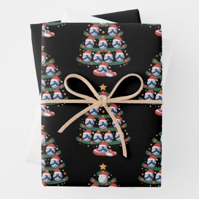 Volleyball Christmas Tree Lights Sports Player  Wrapping Paper Sheets