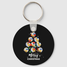 Volleyball Christmas Tree Xmas Gift For Volleyball Keychain