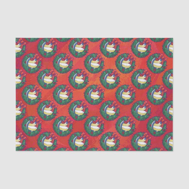 Volleyball Christmas Wreath Tissue Paper (Front)