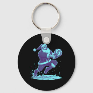 Volleyball Christmas Xmas Christmas Santa Volleyba Keychain