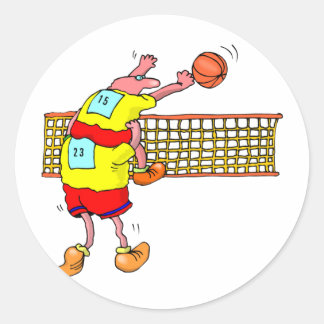 Volleyball Classic Round Sticker