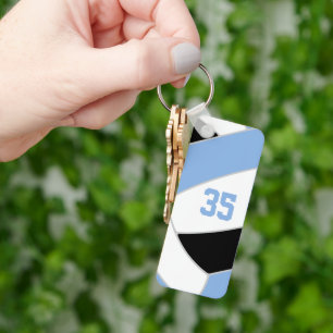 volleyball club team gifts light blue black keychain