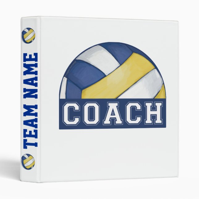 Volleyball Coach 3 Ring Binder (Front/Spine)