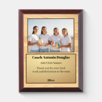 Volleyball Coach Award | Custom Team Photo & Text