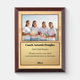 Volleyball Coach Award   Custom Team Photo & Text