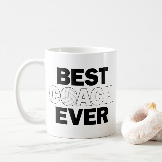 Volleyball Coach Best Coach Ever Funny Coffee Mug (With Donut)