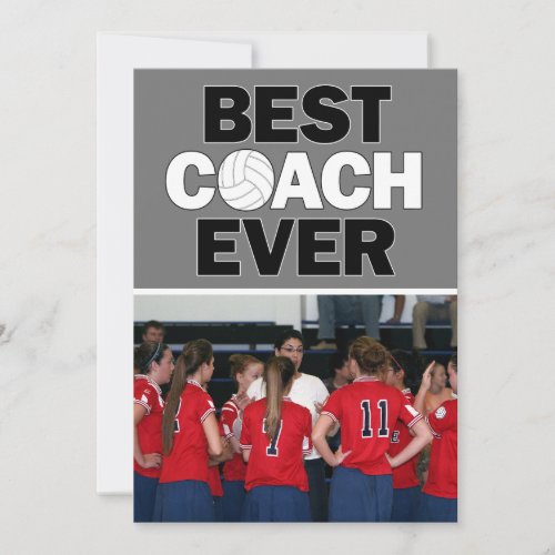 Volleyball Coach Best Ever Custom Photo Thank You