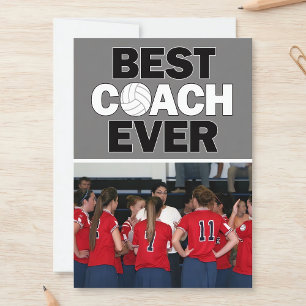 Volleyball Coach Best Ever Custom Photo Thank You Card