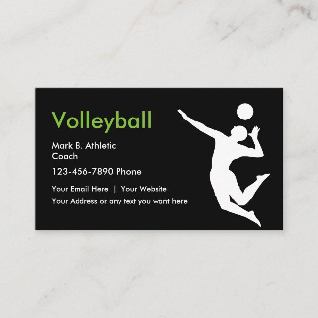 Volleyball Coach Business Cards (Front)