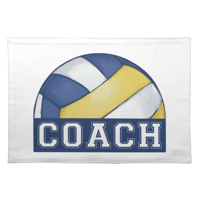 Volleyball Coach Cloth Placemat (Front)