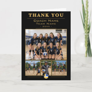 Volleyball Coach Collage Team 4 Photo  Thank You Card