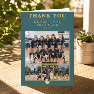 Volleyball Coach Collage Team 4 Photo  Thank You Card