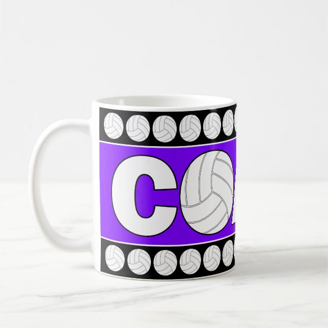 Volleyball Coach Custom Color Coffee Mug (Left)