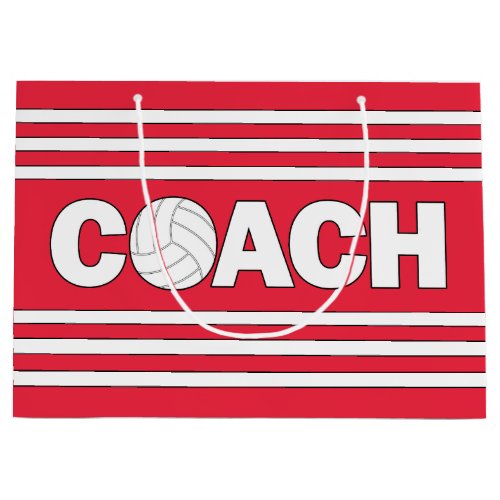Volleyball Coach Custom Color Sports Team Party Large Gift Bag