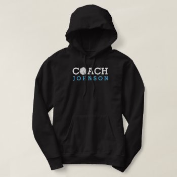 Volleyball Coach Custom Name Hoodie by HappyPlanetShop at Zazzle