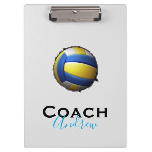 Volleyball Coach Custom Name Sports Clipboard