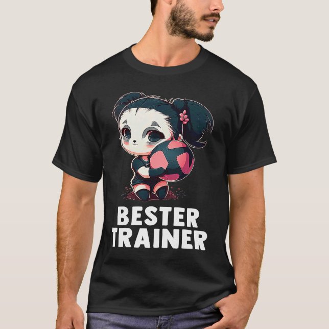Volleyball coach  cute panda girl volleyball T-Shirt (Front)
