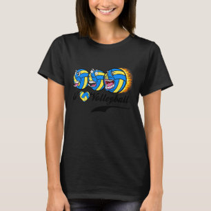 Volleyball Coach Dad Mom Faces I Heart Volleyball T-Shirt
