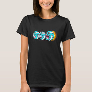 Volleyball Coach Dad Mom  Faces I Heart Volleyball T-Shirt