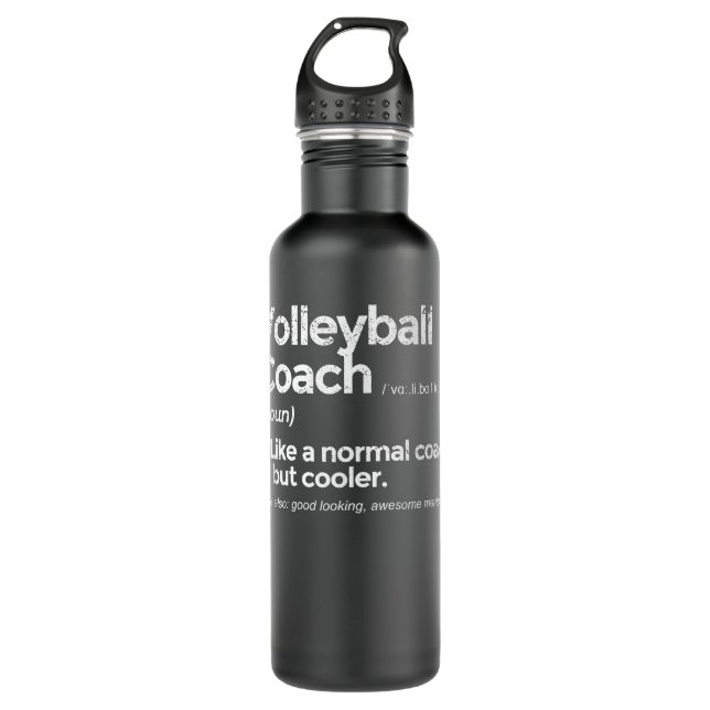 Volleyball Coach Definition Funny Gift  Stainless Steel Water Bottle (Front)