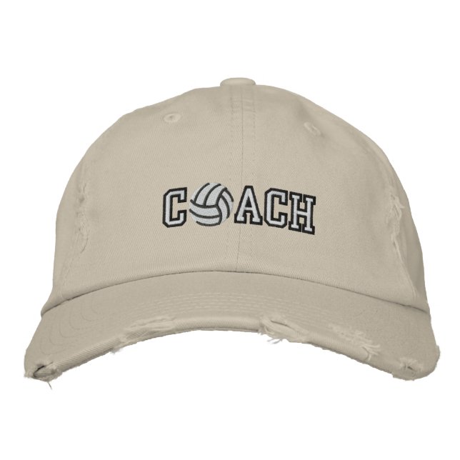 Volleyball Coach Embroidered Baseball Hat (Front)