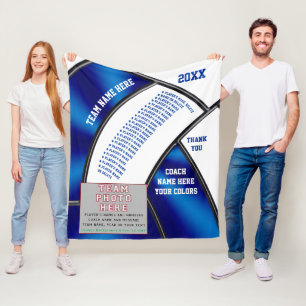 Volleyball Coach Gift Ideas,  Photo, Players Names Fleece Blanket