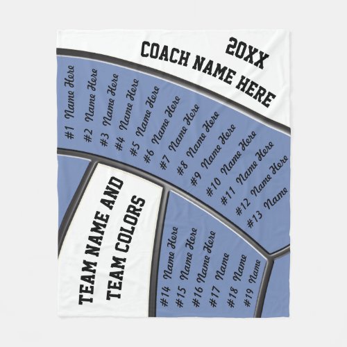 Volleyball Coach Gift Ideas with 23 Text Templates Fleece Blanket