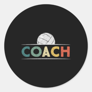 Volleyball Coach Gifts Funny Retro Vintage Ball Co Classic Round Sticker