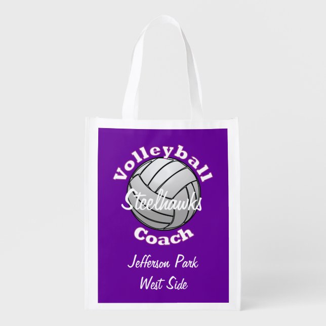 Volleyball Coach Grocery Bag (Front)