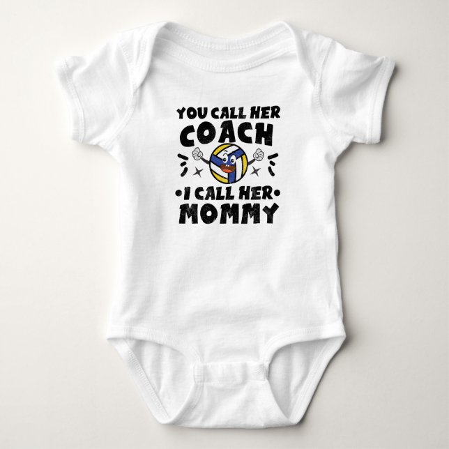 Volleyball Coach Mom | Cute Volleyball Baby Bodysuit (Front)