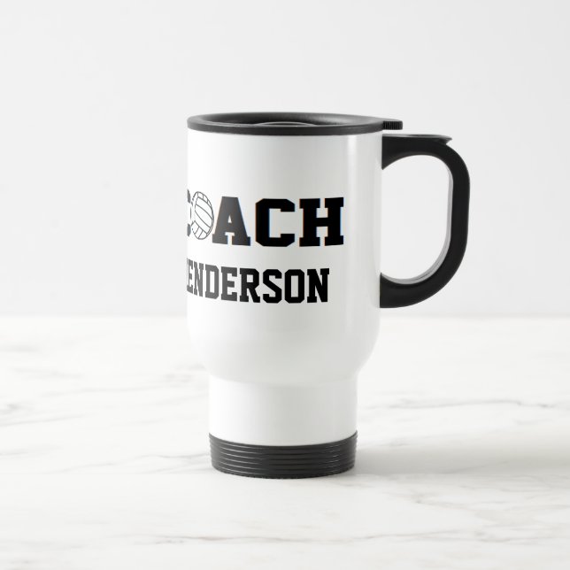 Volleyball Coach - Personalized Travel Mug (Right)