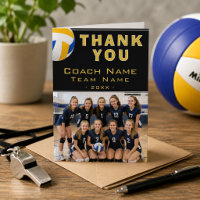 Volleyball Coach Player Name Photo Thank You Card