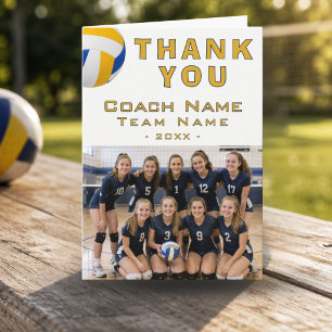 Volleyball Coach Player Name Photo Thank You Card