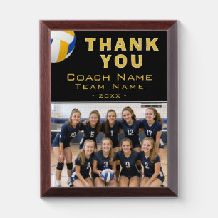 Volleyball Coach Player Name Photo Thank You Card Award Plaque