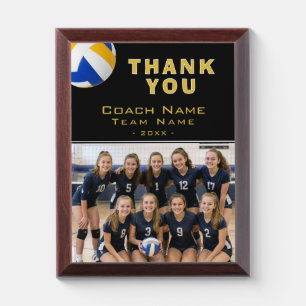 Volleyball Coach Player Name Photo Thank You Card Award Plaque