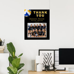 Volleyball Coach Player Name Photo Thank You Card Poster