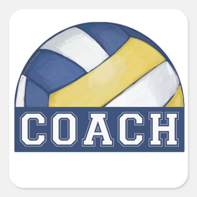 Volleyball Coach Square Sticker (Front)