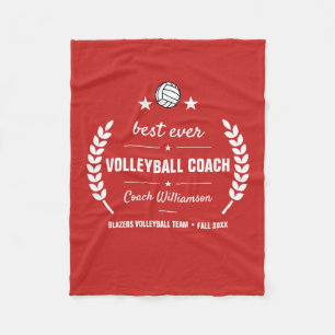 Volleyball Coach Team Thank You Gift Personalized Fleece Blanket