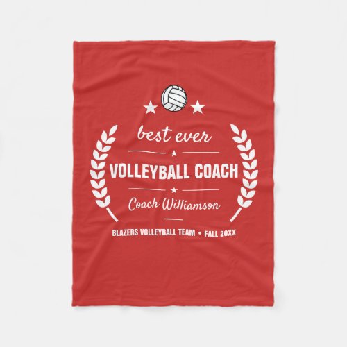 Volleyball Coach Team Thank You Gift Personalized Fleece Blanket
