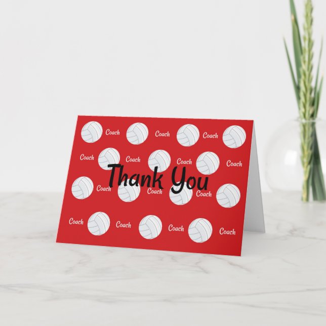 Volleyball Coach Thank You Card (Front)