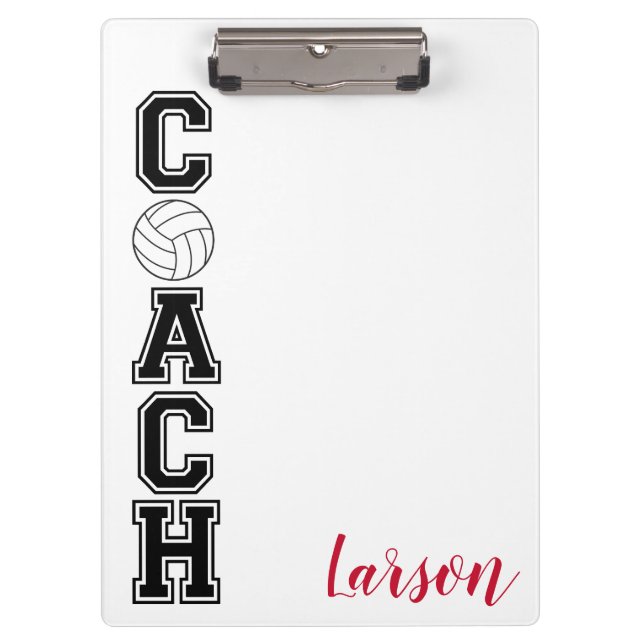 Volleyball coach thank you gift clip board! clipboard (Front)