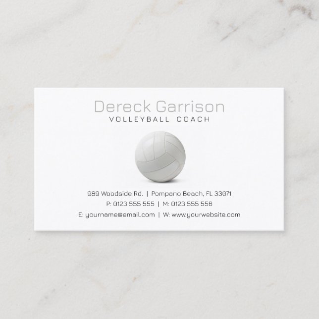 Volleyball Coach | Trainer Practice Lessons Business Card (Front)