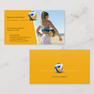 Volleyball Coach Trainer Practice Lessons Business Card