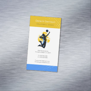 Volleyball Coach   Trainer Practice Lessons Business Card Magnet