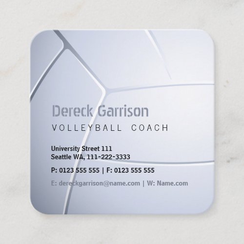 Volleyball Coach  Trainer Practice Lessons Square Business Card