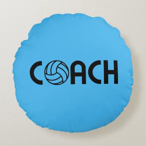 Volleyball Coach who loves their job Round Pillow