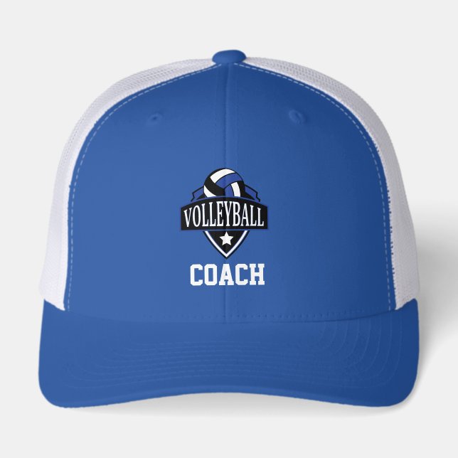 Volleyball Coach with Logo - Blue (Front)