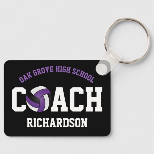 Volleyball Coach with Players Names _ Purple  Keychain