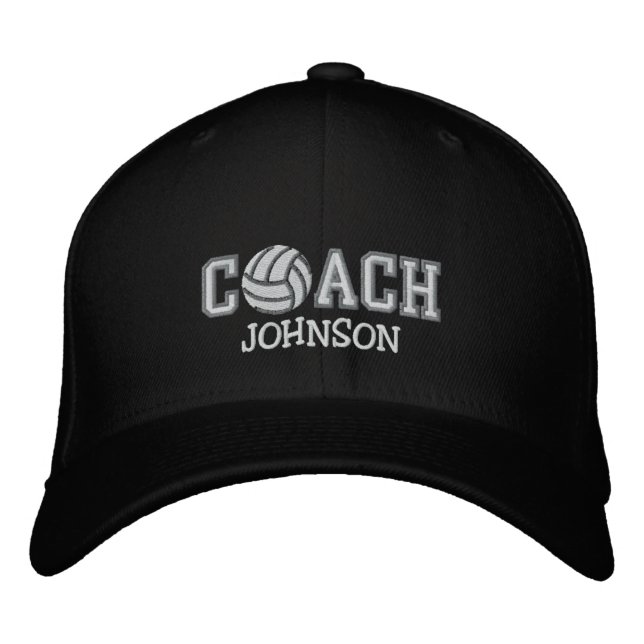 Volleyball Coach - Your Name Embroidered Baseball Cap (Front)