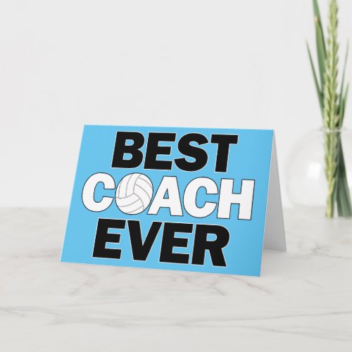 Volleyball Coaches Best Coach Ever Custom Color Thank You Card